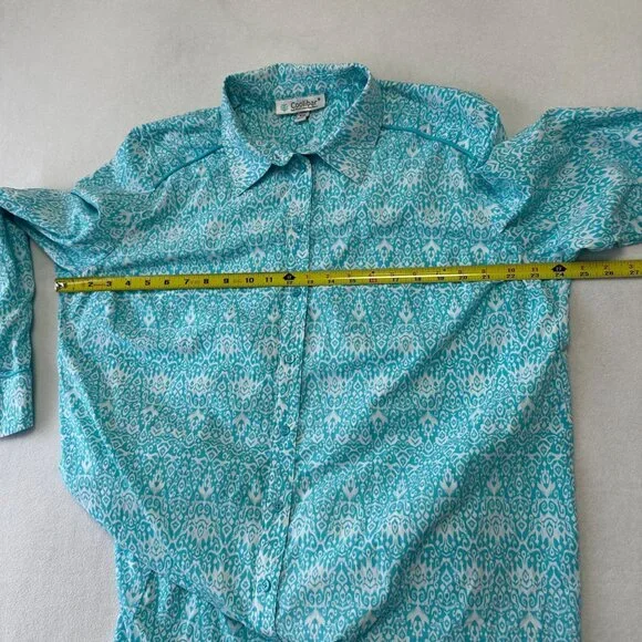 Coolibar Womens UPF Button Up Shirt Dress Size XXL Blue Beach Swim Cover-up - Picture 8 of 12